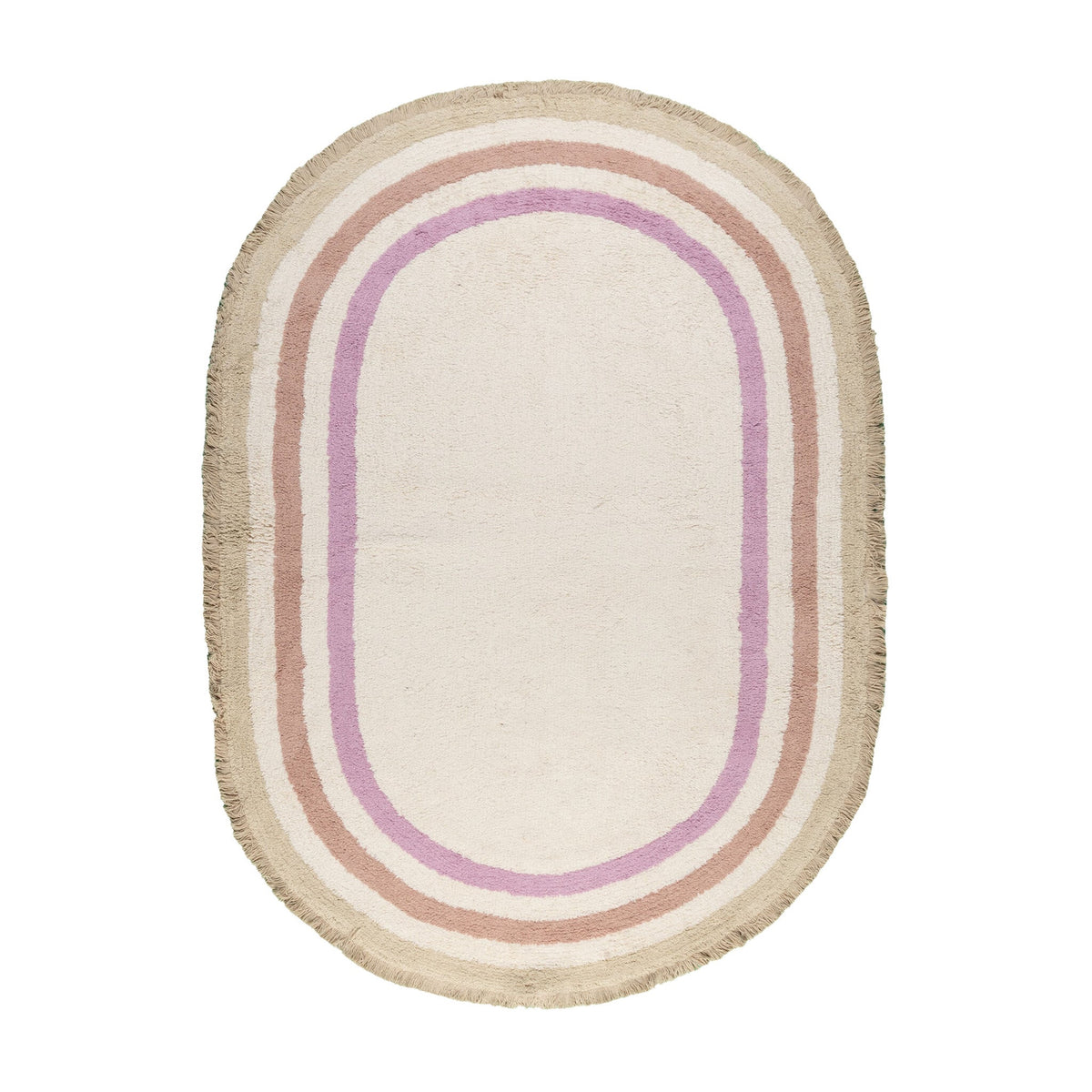 Oval washable children's rug - Milo Pink