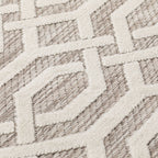 Round outdoor rug - Piatto Mataro Cream/White
