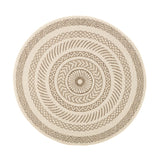 Round Jute Outdoor Rug - Nomad Aztec Cream