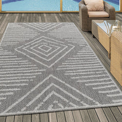 Jute Outdoor Rug - Aruba Square Grey