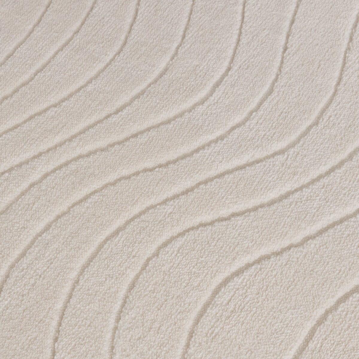 Round Scandinavian Rug - Charm Waves White