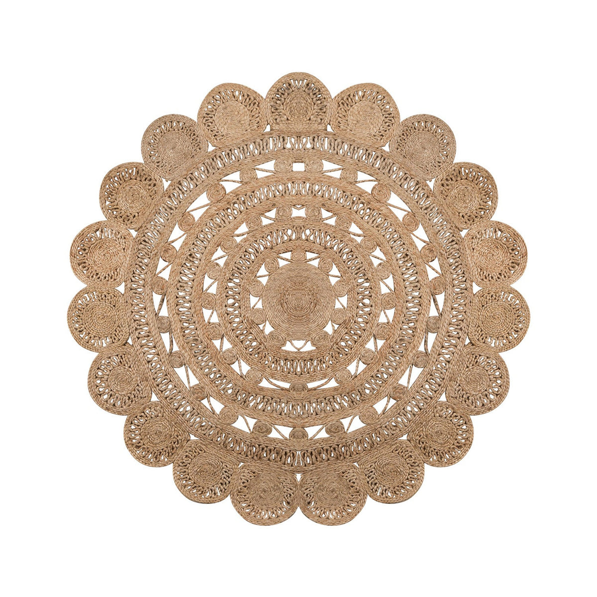 Round jute floor rug - Eduno Natural