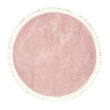 Round High Pile Rug - Lofty Fringe Pink