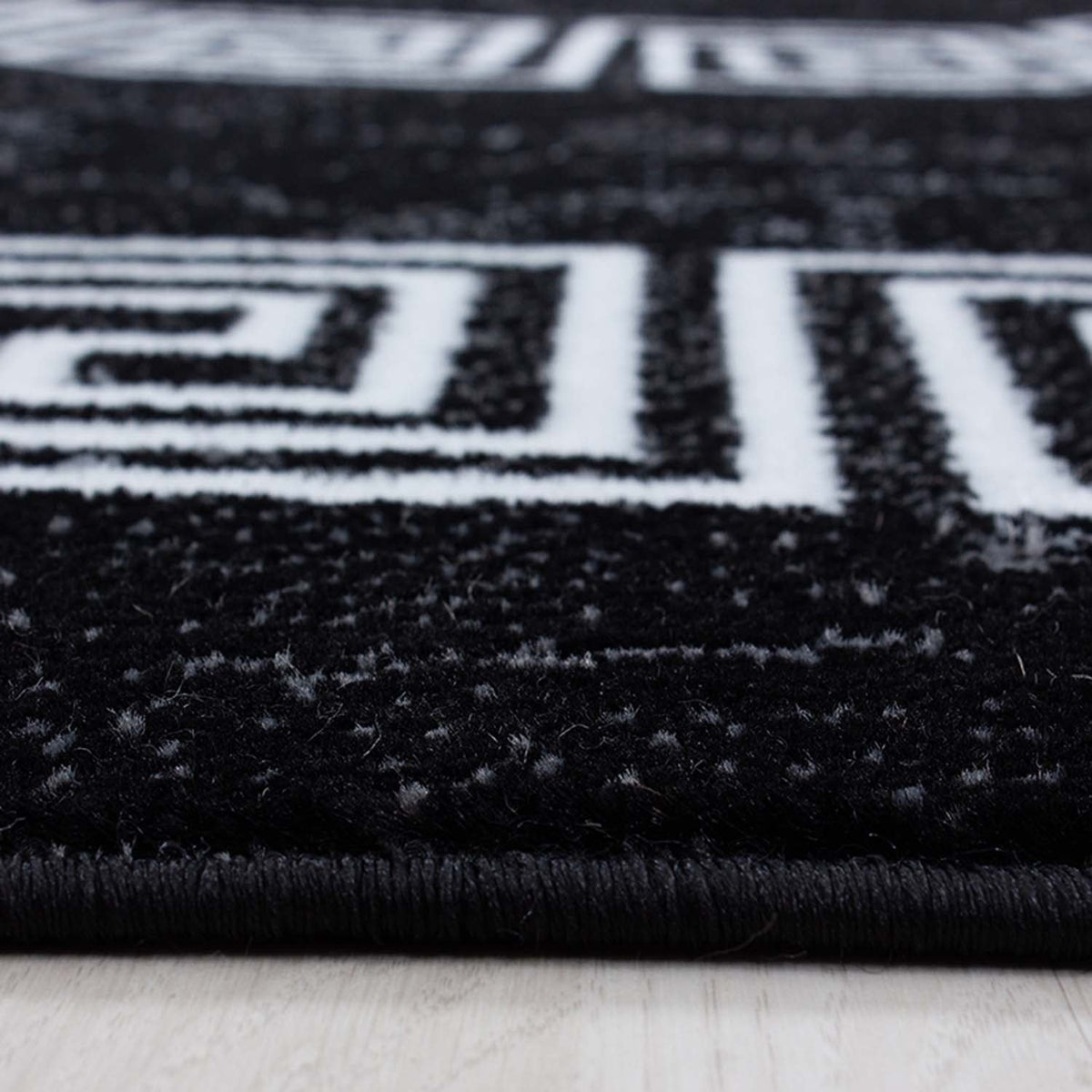 Modern Floor Rug - Plus Black 8009