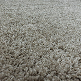 Round high-pile floor rug - Softy Beige