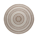 Round Jute Outdoor Rug – Nusa Medallion Beige/Cream