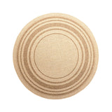 Round Jute Outdoor Rug - Mavi Border Cream/Brown