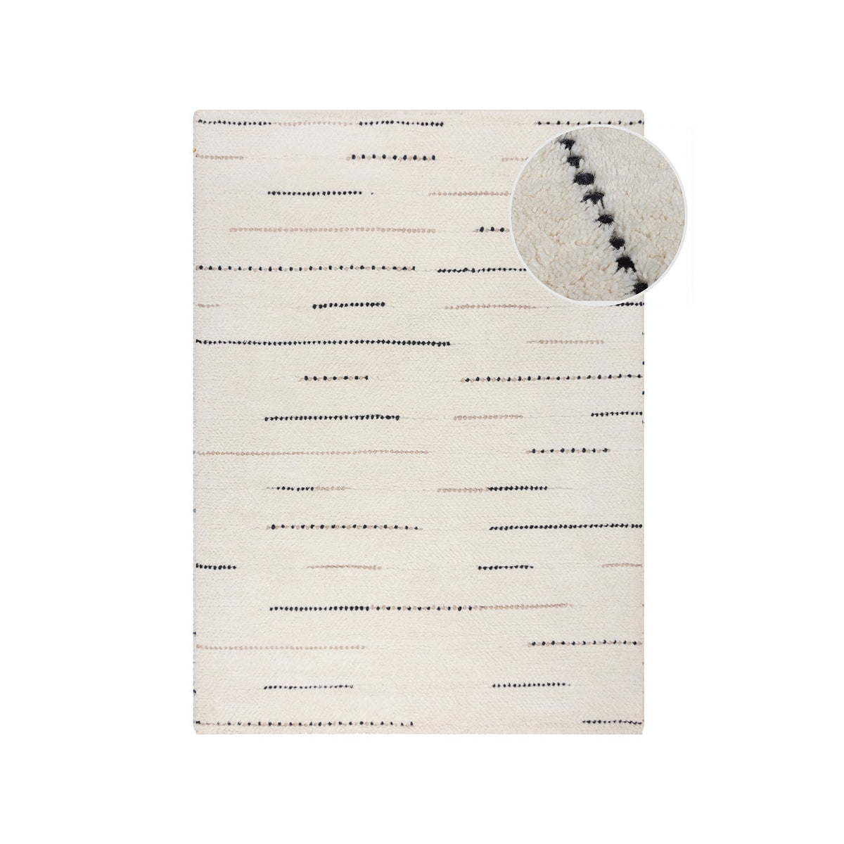 Japandi Floor Rug - Dotto Lines White