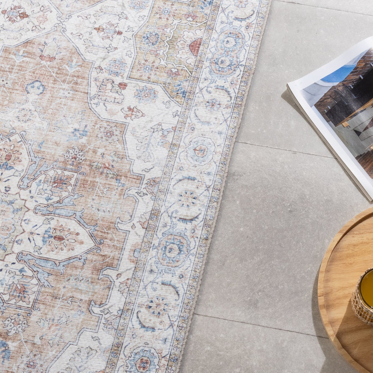 Washable Runner - Domingo Mandala Beige