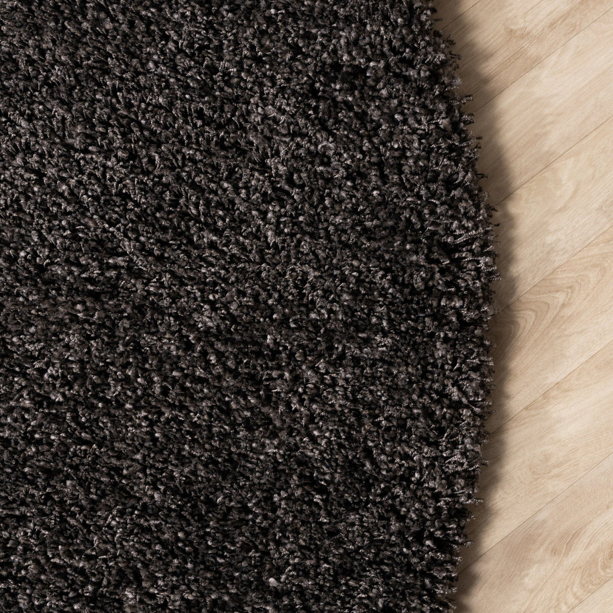 Round high-pile rug - Yves Anthracite