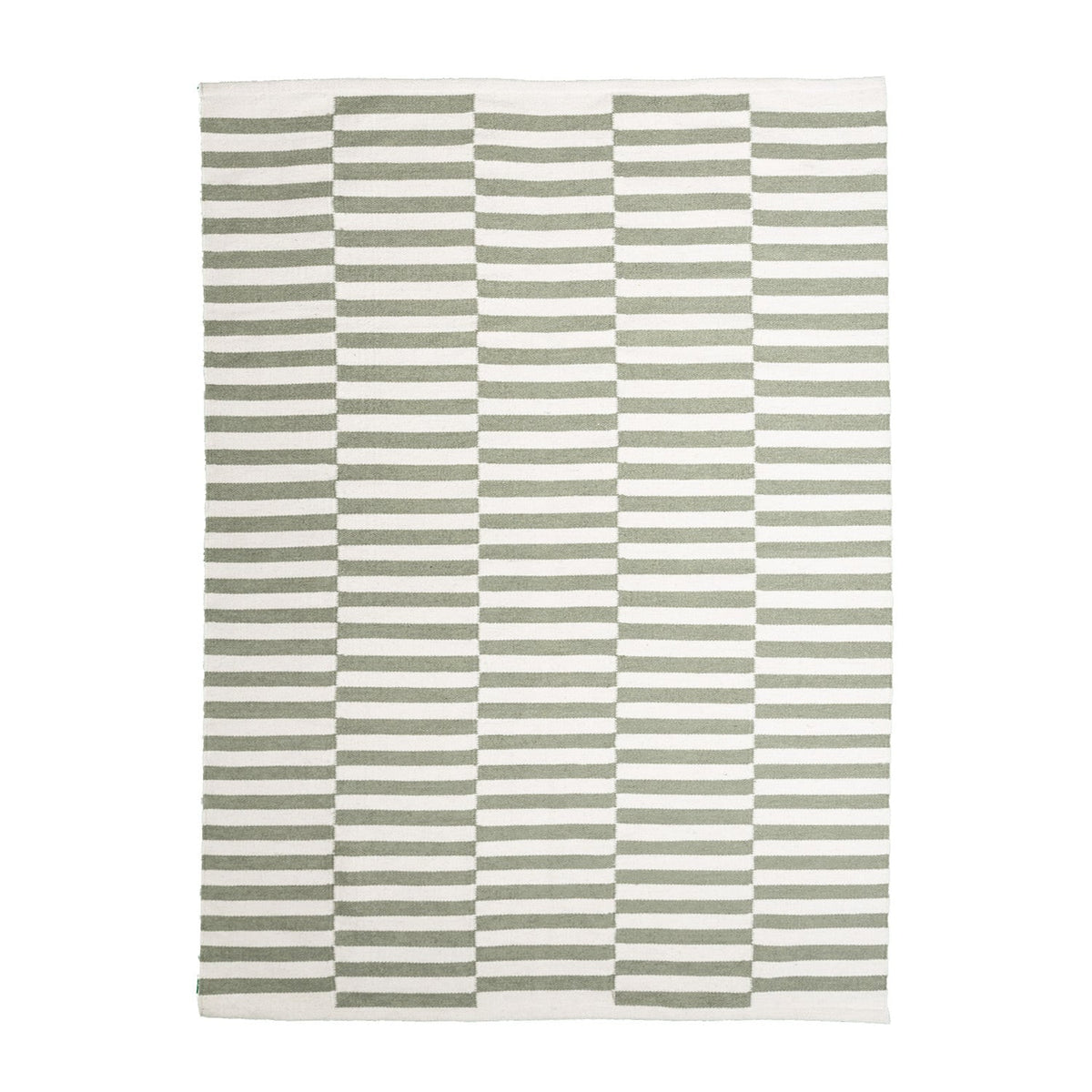 Striped Modern Rug - Dazzle Blocks Green/White