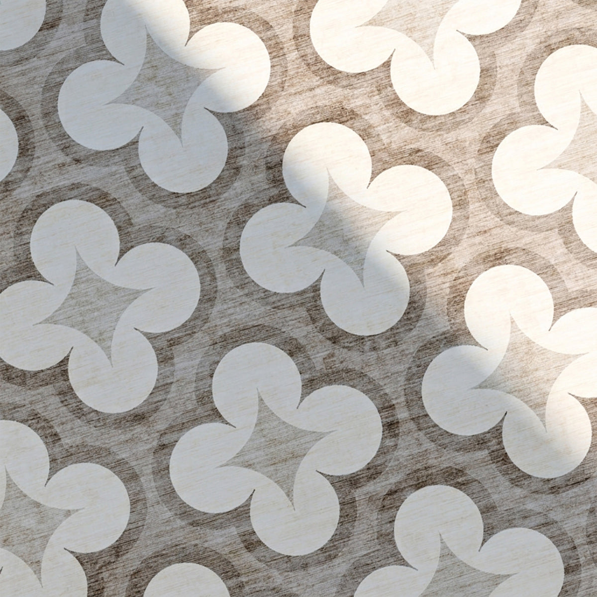 Geometryczny dywan zewnętrzny - Mosaic Clover Kremowy