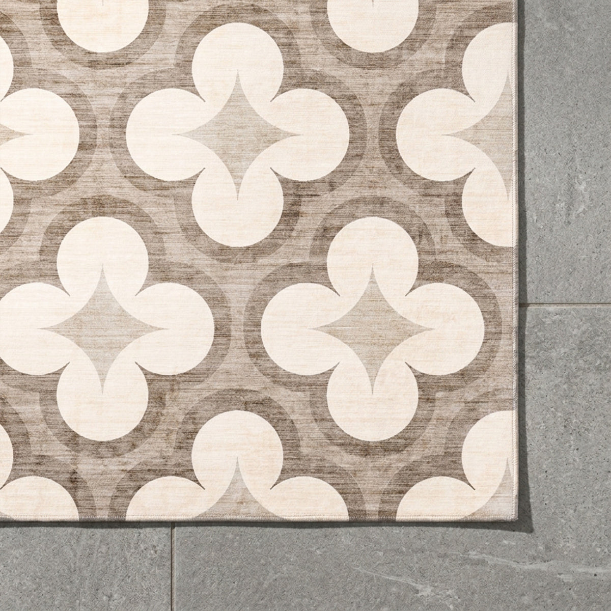 Geometryczny dywan zewnętrzny - Mosaic Clover Kremowy