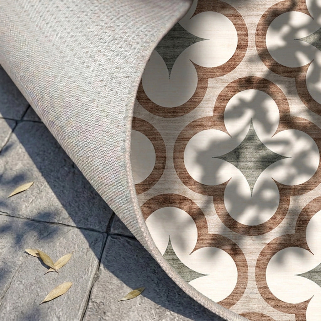 Geometrisch buitenkleed - Mosaic Clover Groen