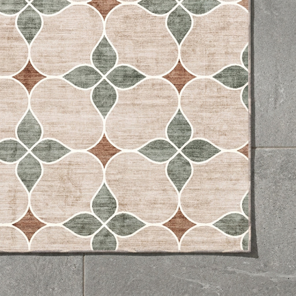 Geometrischer Outdoor Teppich - Mosaic Dot Grün