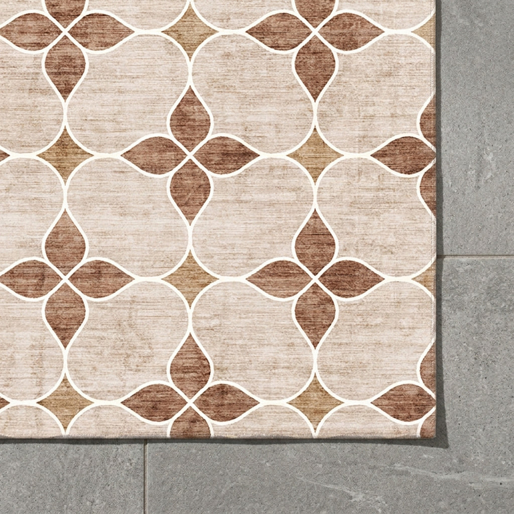 Geometryczny dywan zewnętrzny - Mosaic Dot Terracotta