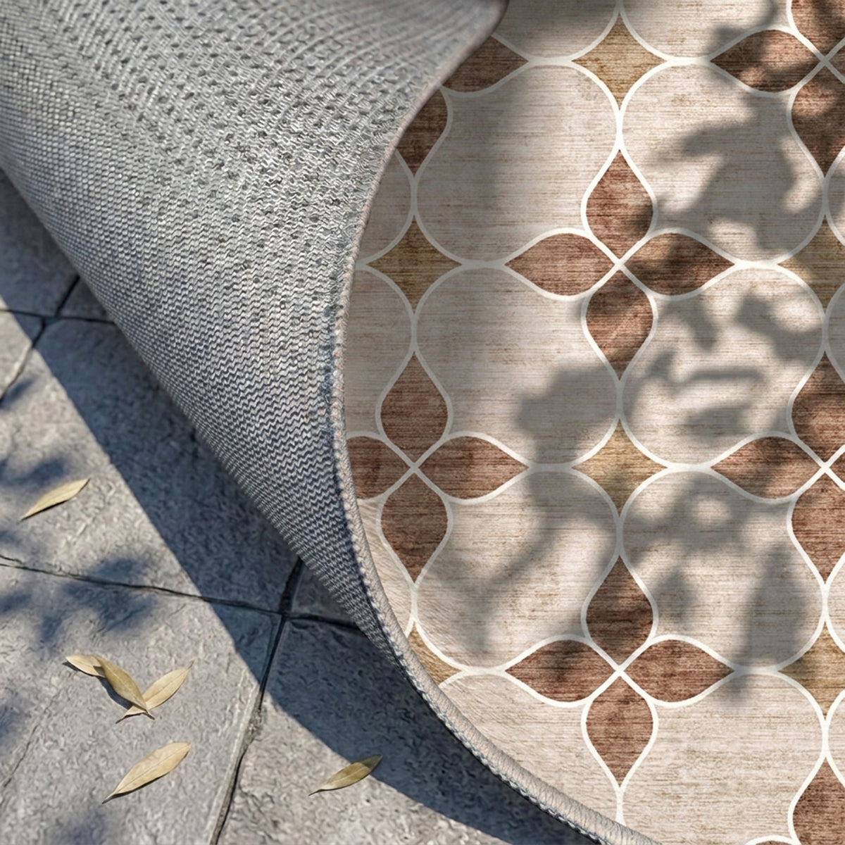Geometryczny dywan zewnętrzny - Mosaic Dot Terracotta