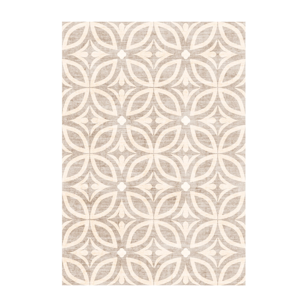 Geometryczny dywan zewnętrzny - Mosaic Petal Kremowy