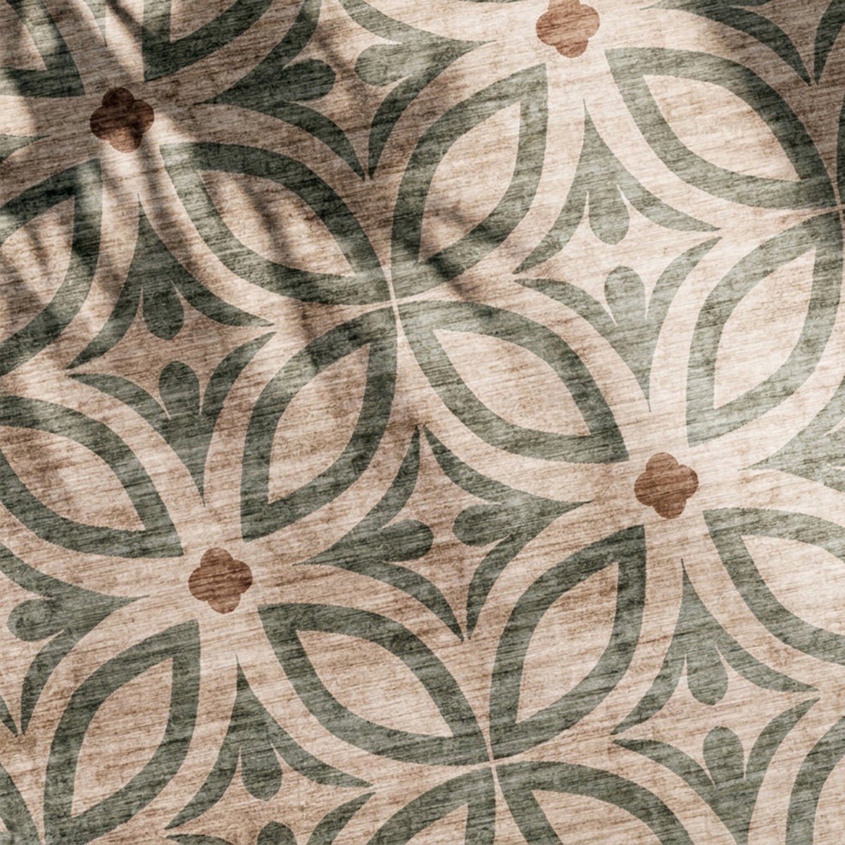 Geometrisk utomhusmatta - Mosaic Petal Grön