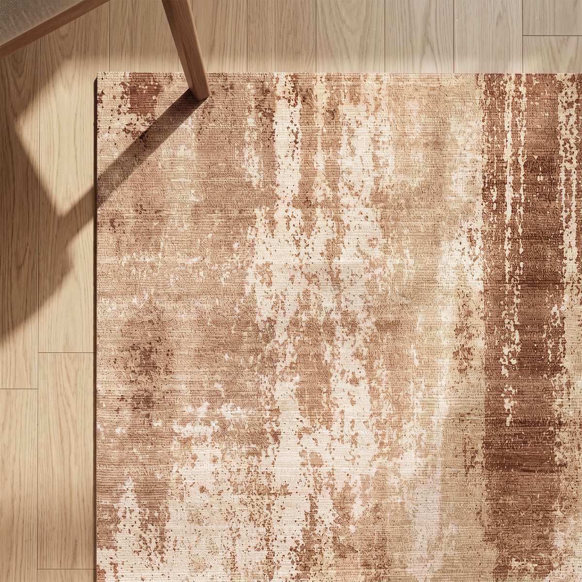 Abstract vloerkleed - Rusty Brown