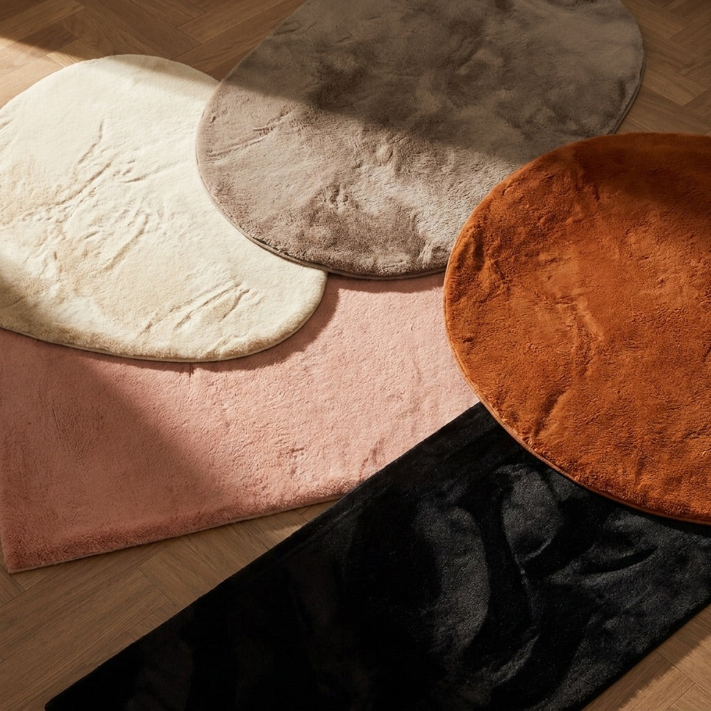 Rond laagpolig vloerkleed - Cozy Wit