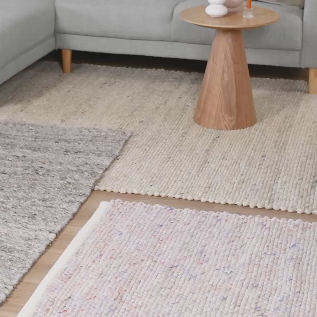 Oval Wool Rug - Feline White/Blended