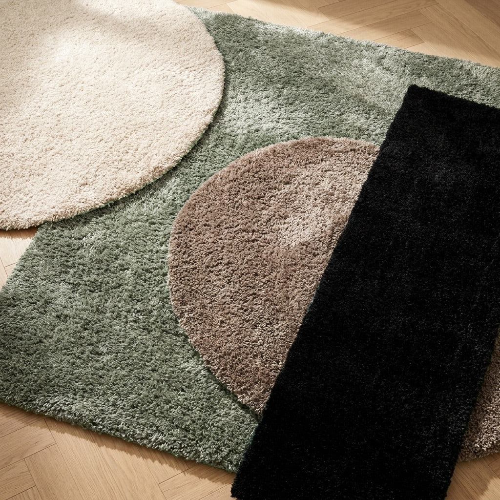 Oval Shaggy Rug - Blaze Beige
