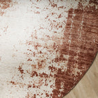 Tapis rond abstrait - Rusty Brown