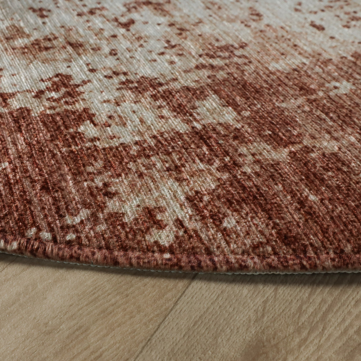 Tapis rond abstrait - Rusty Brown