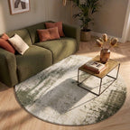 Rond abstract vloerkleed - Rusty Green