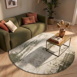 Rond abstract vloerkleed - Rusty Green