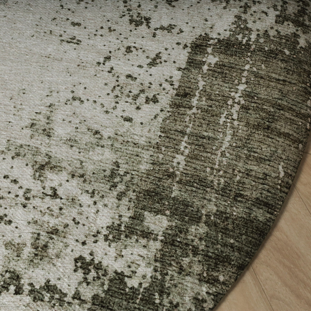 Rond abstract vloerkleed - Rusty Green