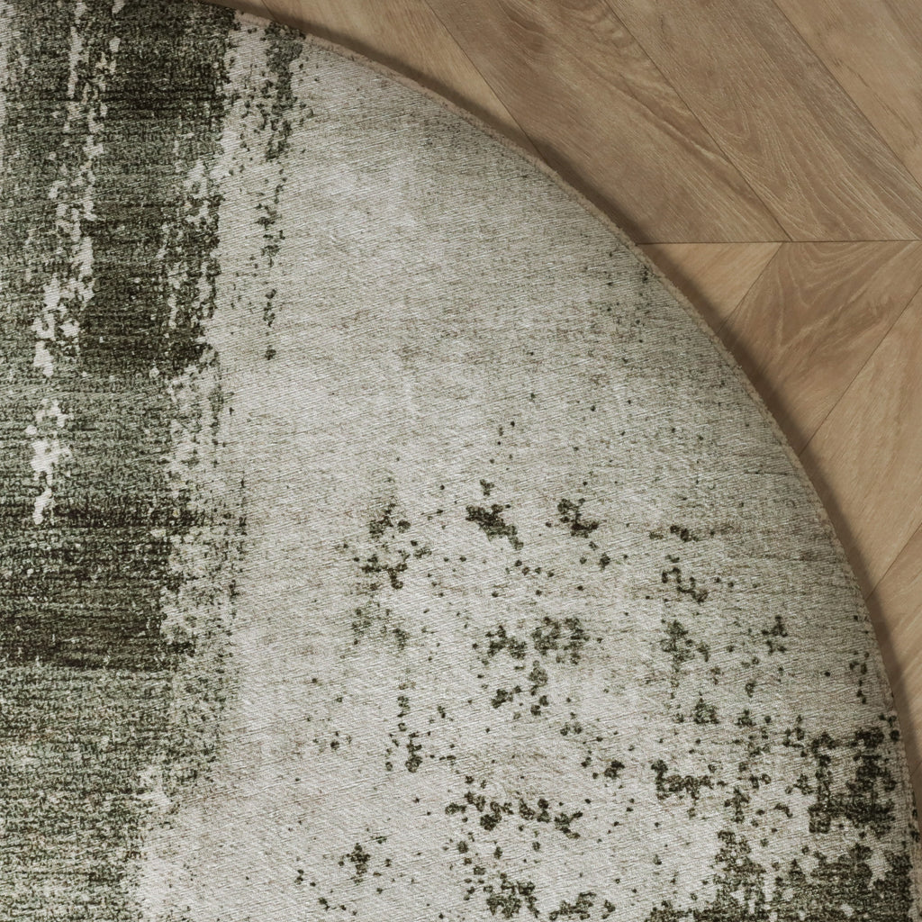 Rond abstract vloerkleed - Rusty Green