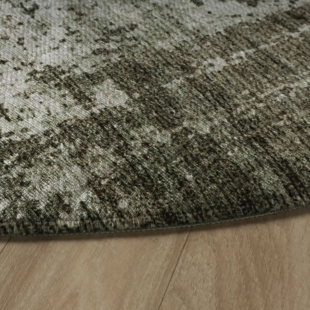 Rond abstract vloerkleed - Rusty Green