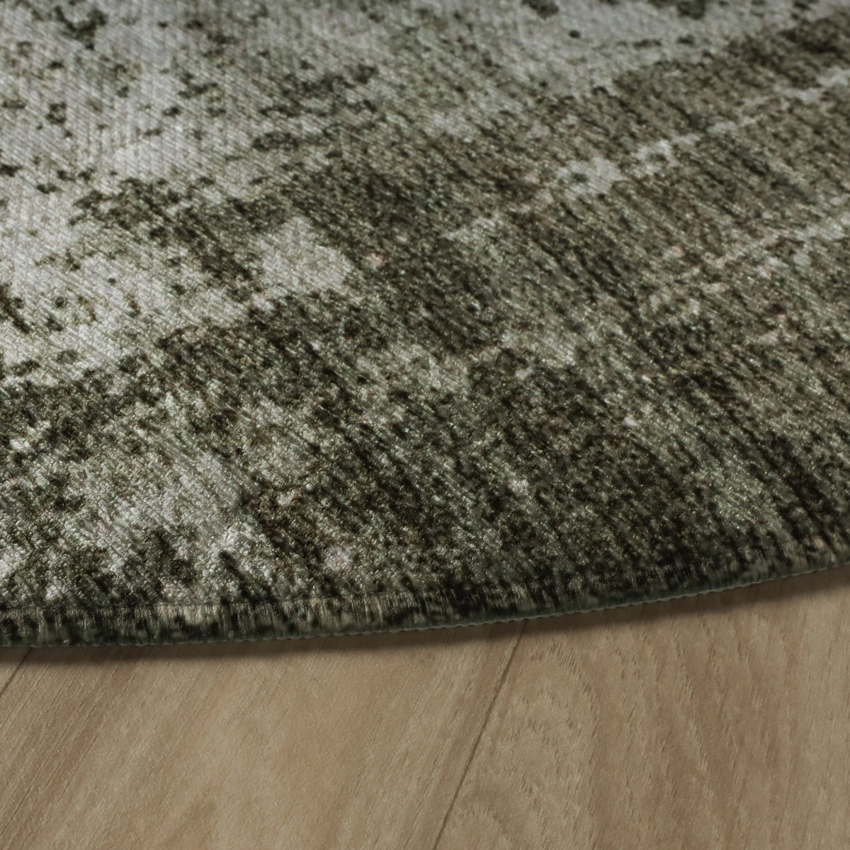 Rond abstract vloerkleed - Rusty Green
