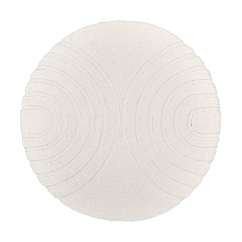 Rond hoogpolig vloerkleed - Carvy Arches Crème
