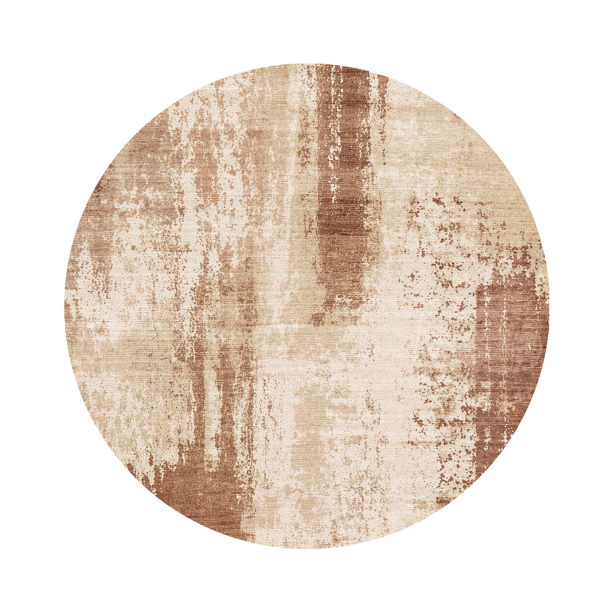 Tapis rond abstrait - Rusty Brown
