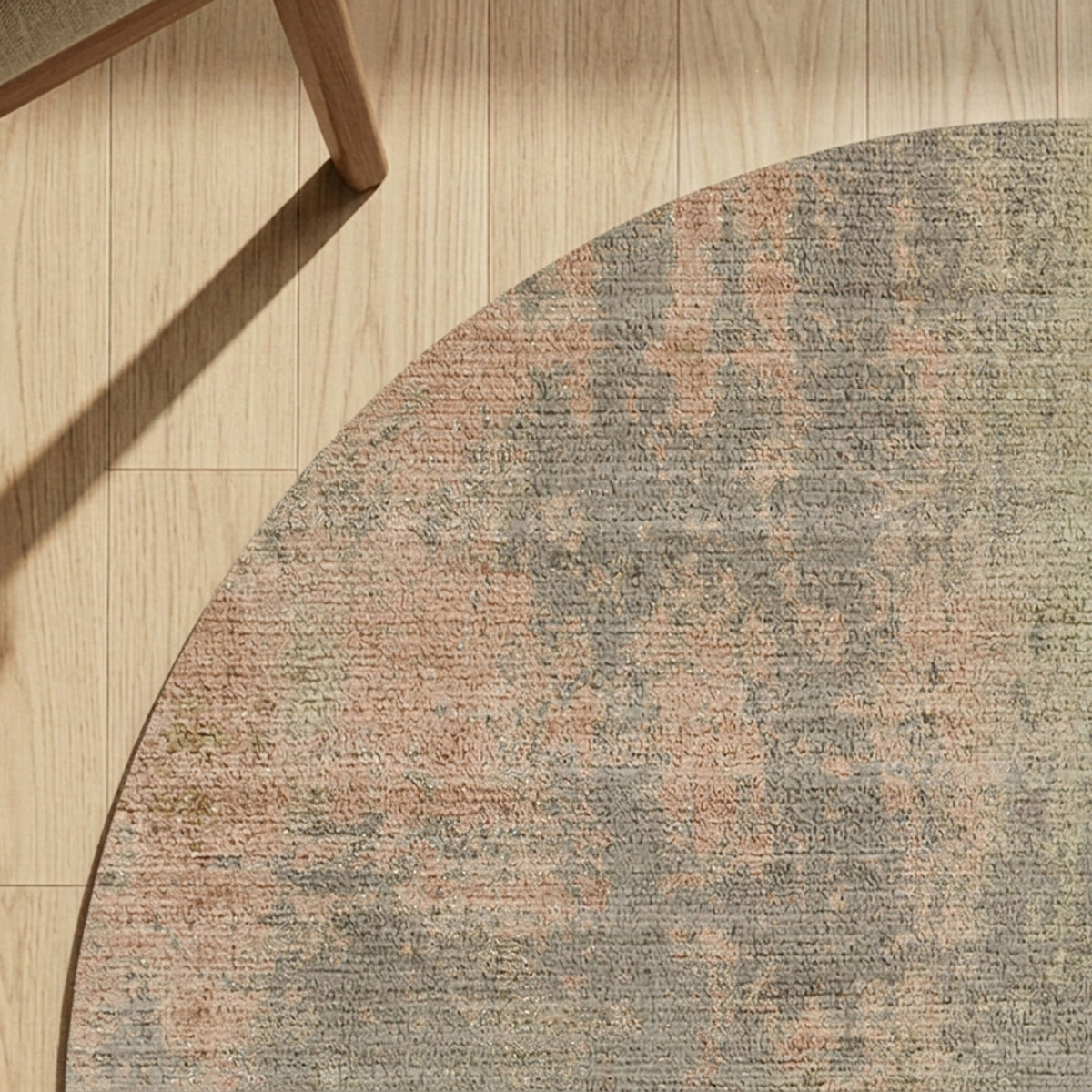 Rond abstract vloerkleed - Rusty Pastel