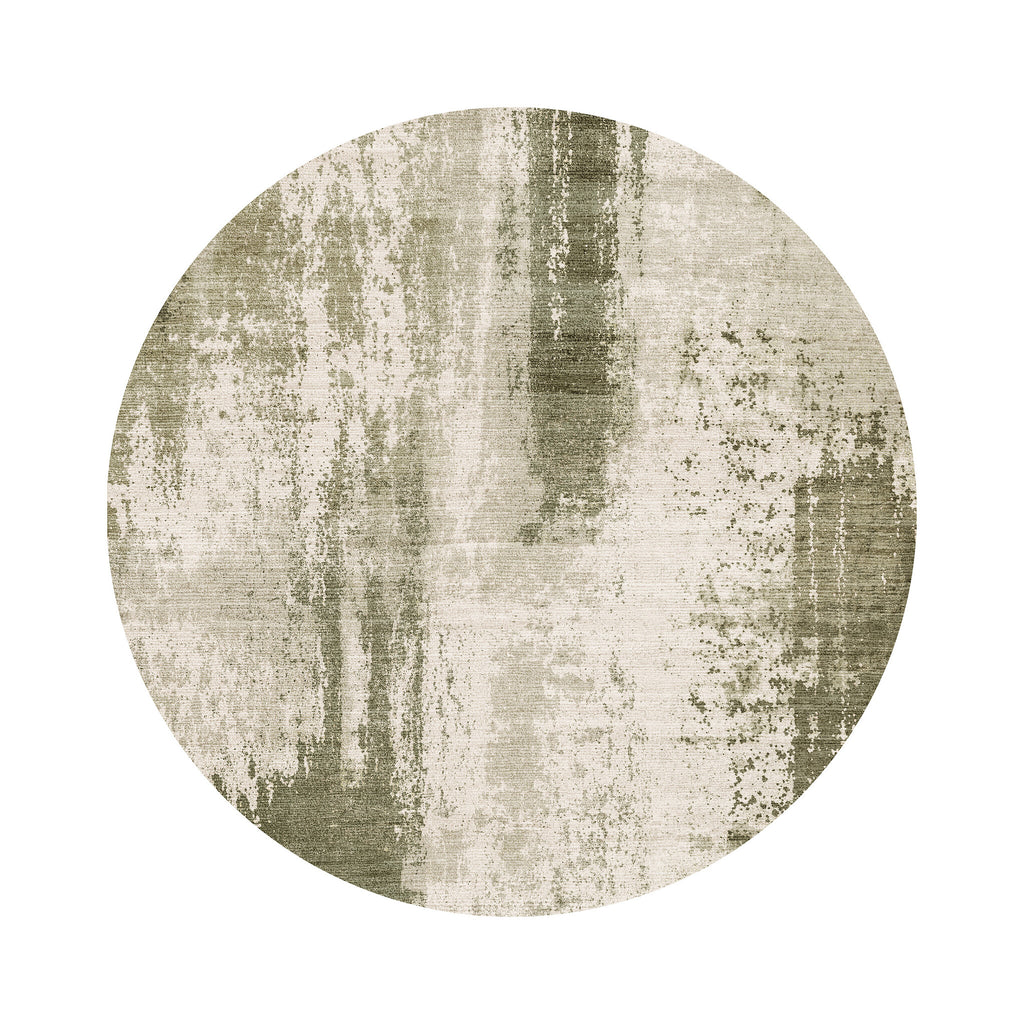 Rond abstract vloerkleed - Rusty Green
