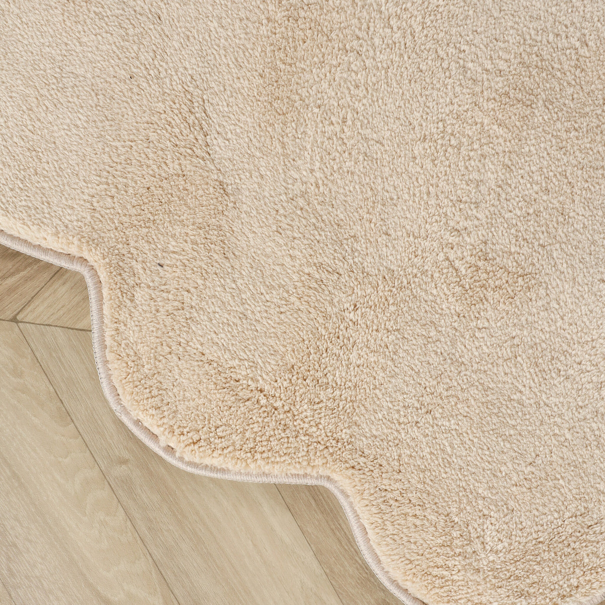 Tvättbar rund matta - Puck Beige