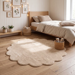 Waschbarer Teppich Rund - Puck Beige