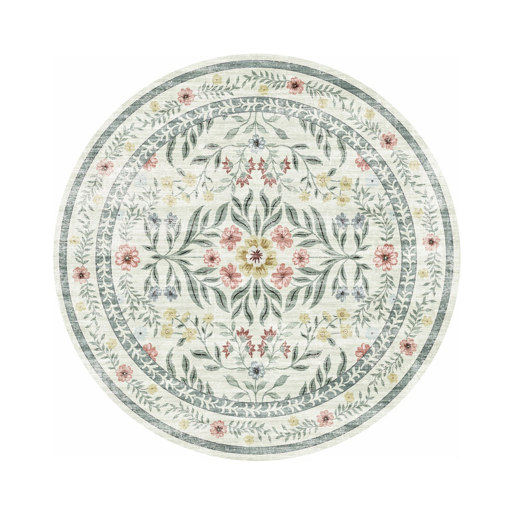 Rond vintage buitenvloerkleed - Luana Green