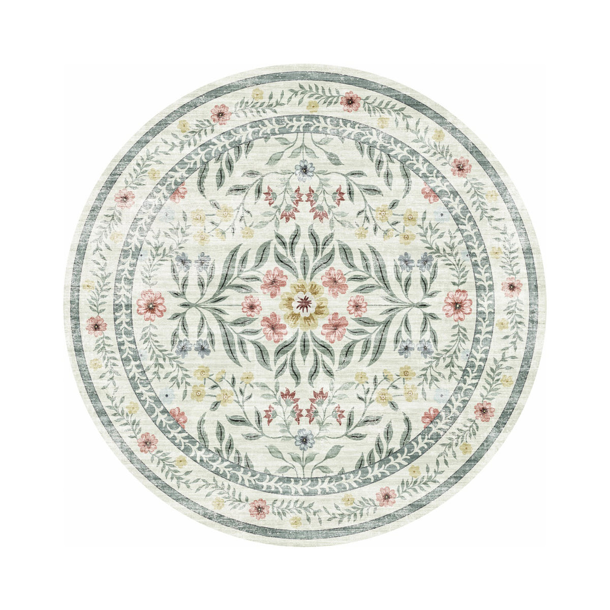 Rond vintage buitenvloerkleed - Luana Green