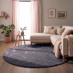 Round Low-Pile Rug - Cozy Anthracite
