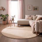 Round Low-Pile Rug – Cozy Beige
