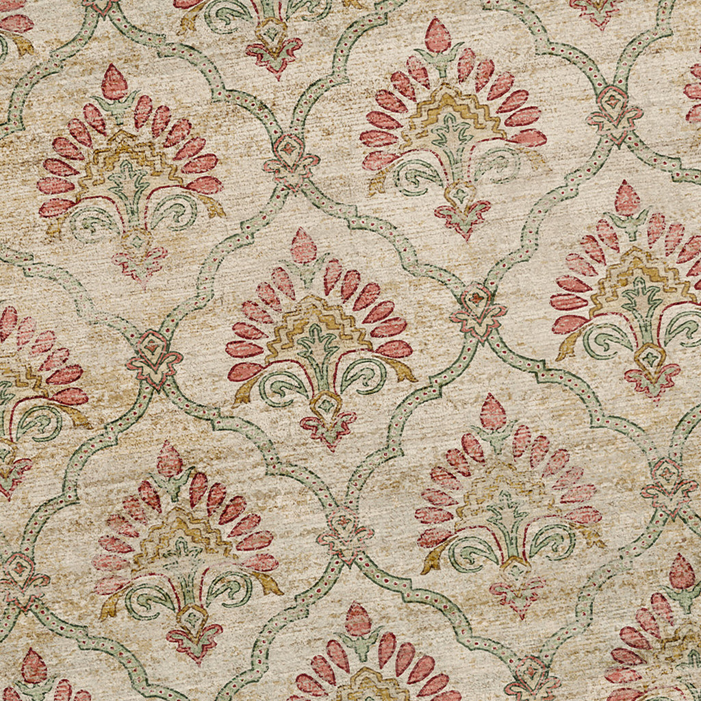 Vintage vloerkleed - Sage Grid Groen