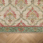Vintage vloerkleed - Sage Grid Groen