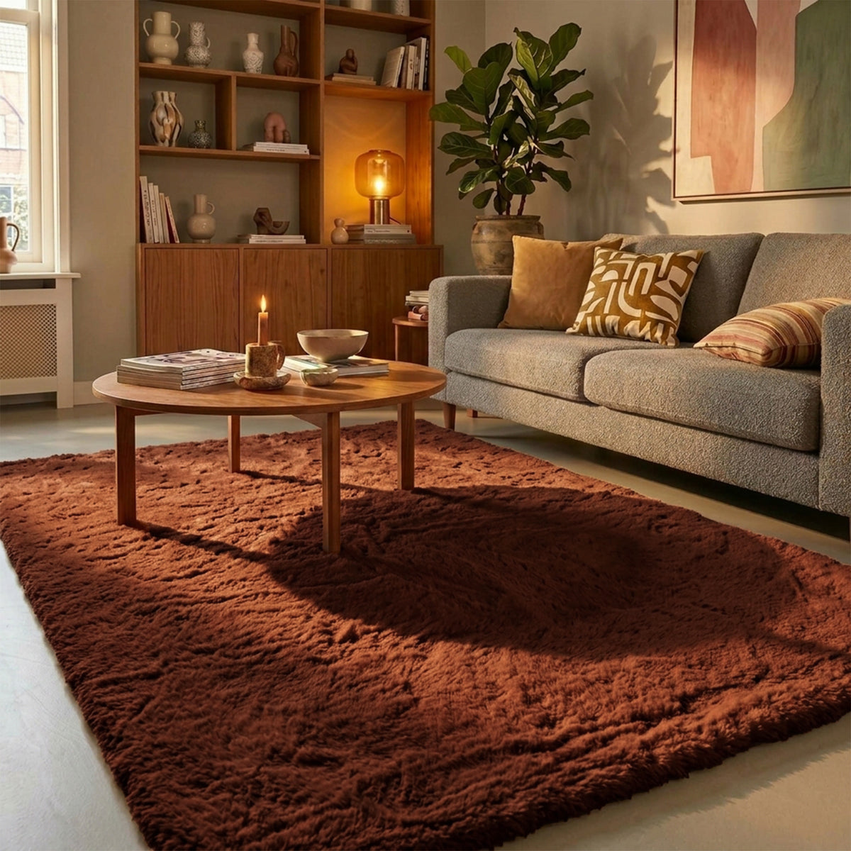 Zacht hoogpolig vloerkleed - Comfy Supreme Bruin