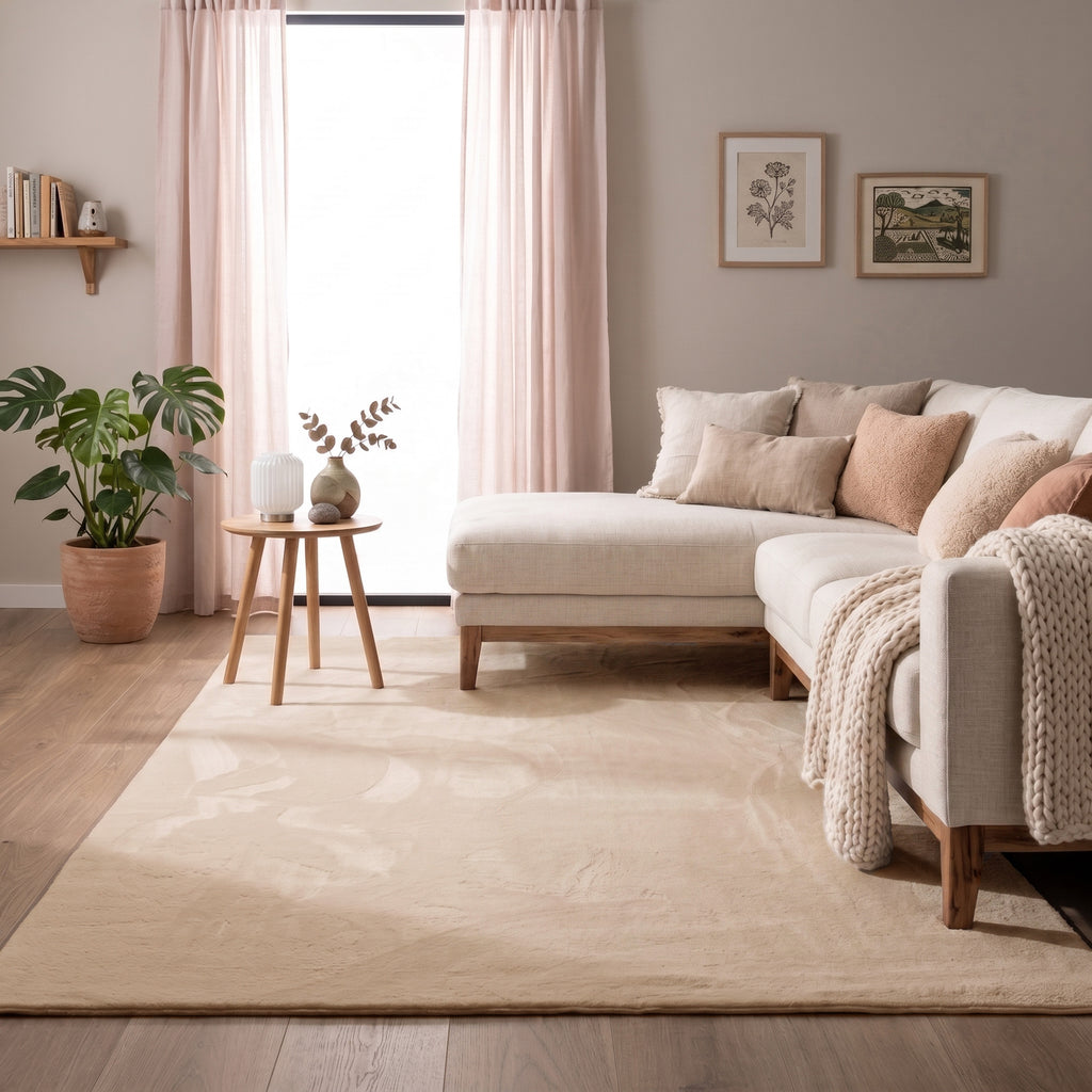 Soft Low-Pile Rug – Cozy Beige